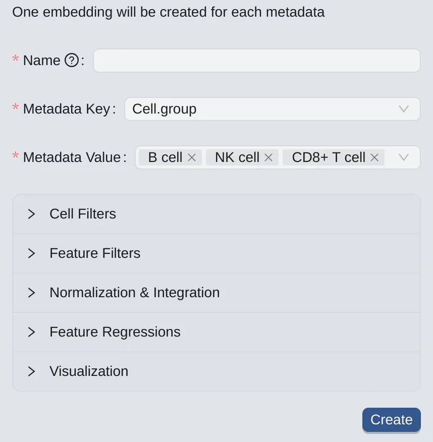 Cell Filtering By Selected Metadata Values