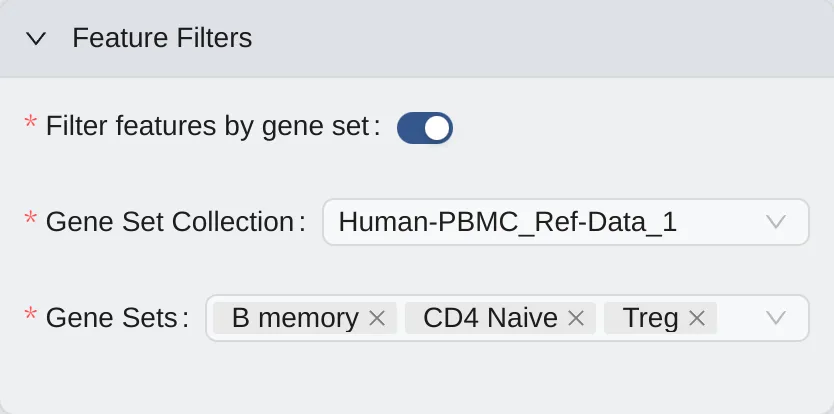Features Filtering Panel