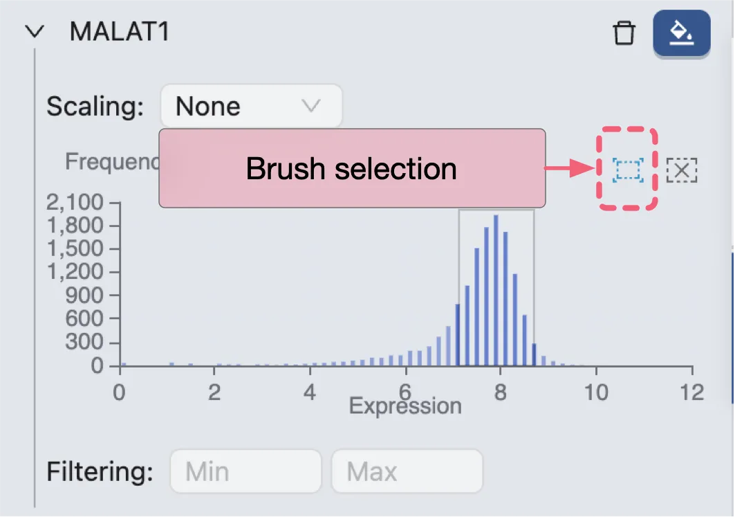 Histogram Brush Selection